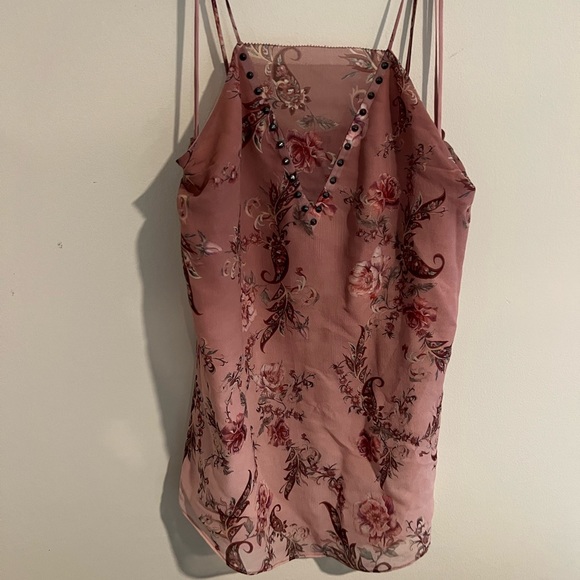 Dusty rose Haute Hippie tank top - Picture 2 of 5